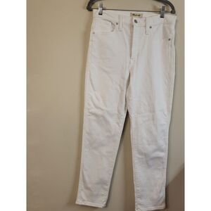 NWT Madewell White Stove Pipe Denim Skinny Jean Women Size 26 Magic Pockets